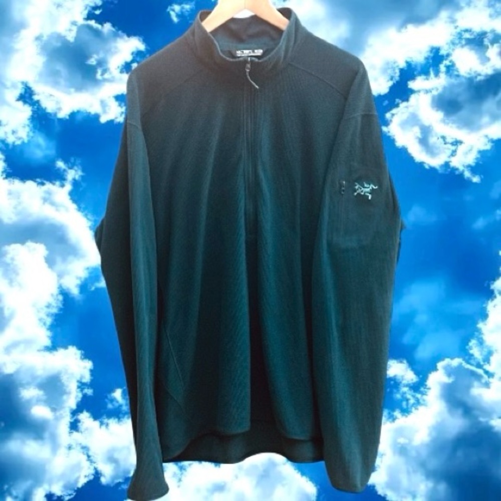 ARCTERYX DELTA LT MEN XXL 1/2 ZIP PULLOVER TEAL TONE ON TONE. P26/L31 ARM POCKET - Picture 2 of 11